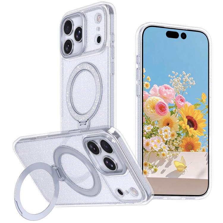 星空亮片磁吸支架手機殼，適用於 iPhone 17 Pro Max、iPhone 17 Pro、iPhone 17
