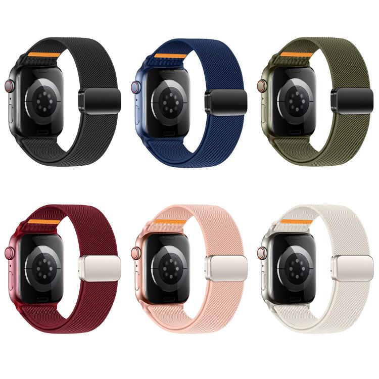 雙磁扣單線尼龍錶帶，適用於 Apple Watch 49mm / 46mm / 45mm / 44mm，適用於 Apple Watch 42mm / 41mm / 40mm / 38mm