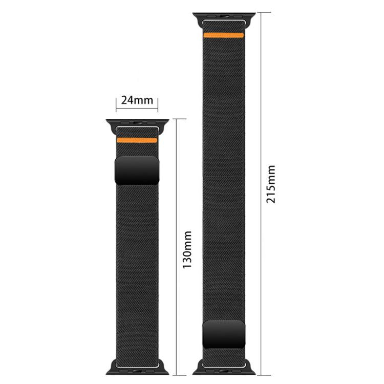 雙磁扣單線尼龍錶帶，適用於 Apple Watch 49mm / 46mm / 45mm / 44mm，適用於 Apple Watch 42mm / 41mm / 40mm / 38mm