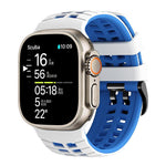 雙孔雙色輪胎紋矽膠錶帶，適用於 Apple Watch 49mm / 46mm / 45mm / 44mm