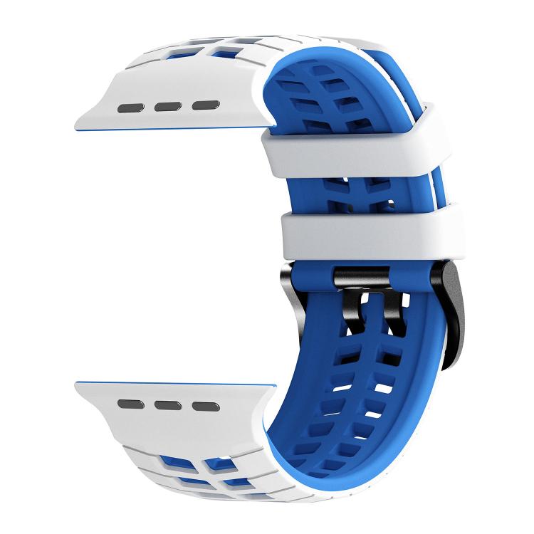 雙孔雙色輪胎紋矽膠錶帶，適用於 Apple Watch 49mm / 46mm / 45mm / 44mm