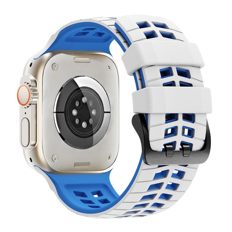 雙孔雙色輪胎紋矽膠錶帶，適用於 Apple Watch 49mm / 46mm / 45mm / 44mm