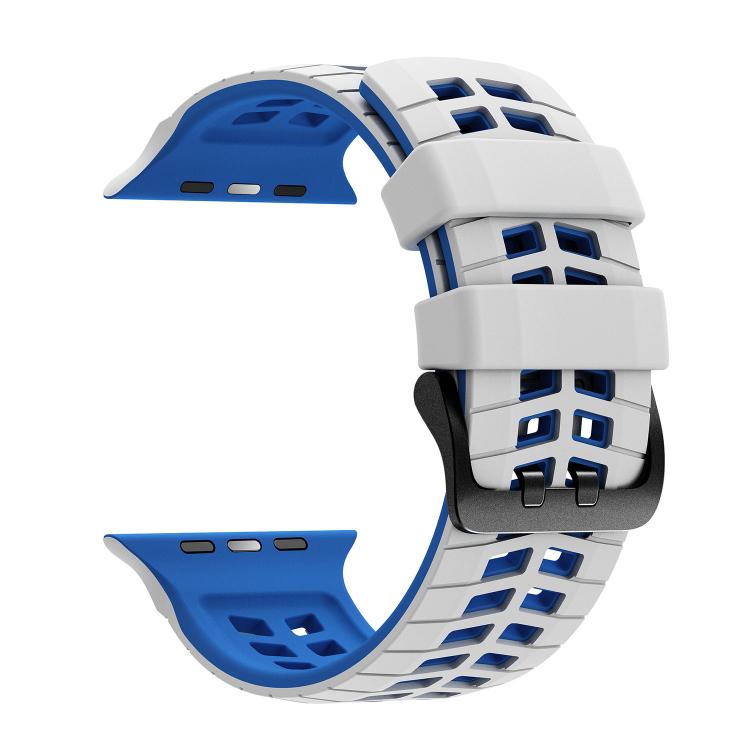雙孔雙色輪胎紋矽膠錶帶，適用於 Apple Watch 49mm / 46mm / 45mm / 44mm