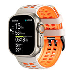 雙孔雙色輪胎紋矽膠錶帶，適用於 Apple Watch 49mm / 46mm / 45mm / 44mm