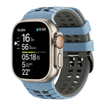 雙孔雙色輪胎紋矽膠錶帶，適用於 Apple Watch 49mm / 46mm / 45mm / 44mm