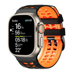 雙孔雙色輪胎紋矽膠錶帶，適用於 Apple Watch 49mm / 46mm / 45mm / 44mm