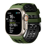 雙孔雙色輪胎紋矽膠錶帶，適用於 Apple Watch 49mm / 46mm / 45mm / 44mm