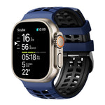 雙孔雙色輪胎紋矽膠錶帶，適用於 Apple Watch 49mm / 46mm / 45mm / 44mm