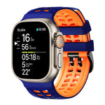 雙孔雙色輪胎紋矽膠錶帶，適用於 Apple Watch 49mm / 46mm / 45mm / 44mm