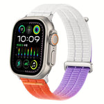 雙鏈雲感透氣尼龍環金屬頭錶帶，適用於 Apple Watch 46mm / 49mm / 45mm / 44mm，適用於 Apple Watch 42mm / 41mm / 40mm / 38mm