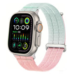 雙鏈雲感透氣尼龍環金屬頭錶帶，適用於 Apple Watch 46mm / 49mm / 45mm / 44mm，適用於 Apple Watch 42mm / 41mm / 40mm / 38mm
