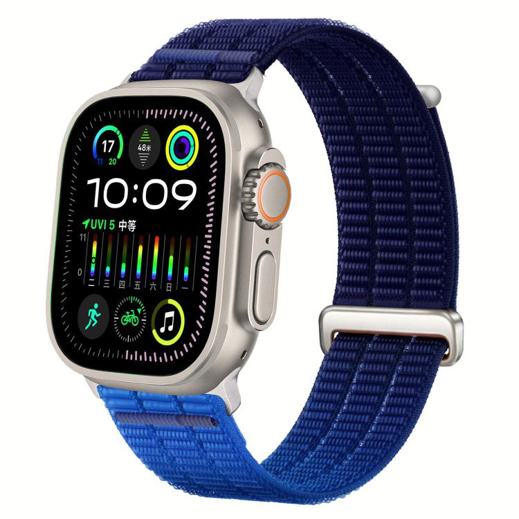 雙鏈雲感透氣尼龍環金屬頭錶帶，適用於 Apple Watch 46mm / 49mm / 45mm / 44mm，適用於 Apple Watch 42mm / 41mm / 40mm / 38mm