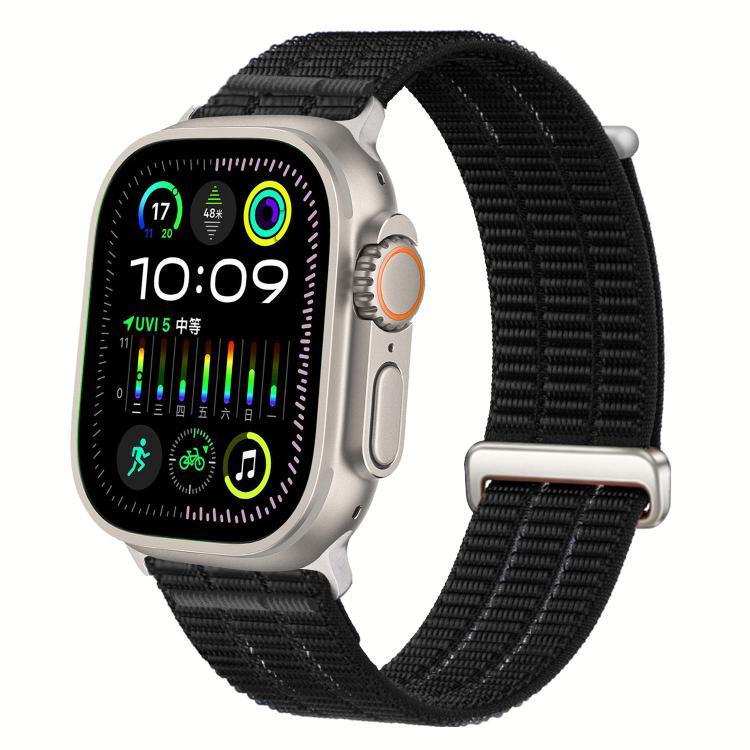 雙鏈雲感透氣尼龍環金屬頭錶帶，適用於 Apple Watch 46mm / 49mm / 45mm / 44mm，適用於 Apple Watch 42mm / 41mm / 40mm / 38mm