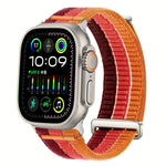 雙鏈雲感透氣尼龍環金屬頭錶帶，適用於 Apple Watch 46mm / 49mm / 45mm / 44mm，適用於 Apple Watch 42mm / 41mm / 40mm / 38mm