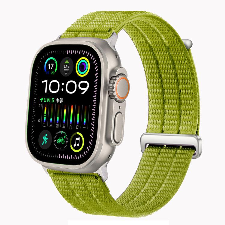 雙鏈雲感透氣尼龍環金屬頭錶帶，適用於 Apple Watch 46mm / 49mm / 45mm / 44mm，適用於 Apple Watch 42mm / 41mm / 40mm / 38mm