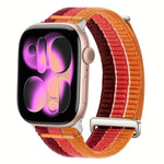 雙鏈雲感透氣尼龍環金屬頭錶帶，適用於 Apple Watch 46mm / 49mm / 45mm / 44mm，適用於 Apple Watch 42mm / 41mm / 40mm / 38mm