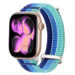 雙鏈雲感透氣尼龍環金屬頭錶帶，適用於 Apple Watch 46mm / 49mm / 45mm / 44mm，適用於 Apple Watch 42mm / 41mm / 40mm / 38mm