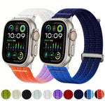 雙鏈雲感透氣尼龍環金屬頭錶帶，適用於 Apple Watch 46mm / 49mm / 45mm / 44mm，適用於 Apple Watch 42mm / 41mm / 40mm / 38mm