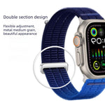 雙鏈雲感透氣尼龍環金屬頭錶帶，適用於 Apple Watch 46mm / 49mm / 45mm / 44mm，適用於 Apple Watch 42mm / 41mm / 40mm / 38mm