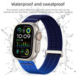雙鏈雲感透氣尼龍環金屬頭錶帶，適用於 Apple Watch 46mm / 49mm / 45mm / 44mm，適用於 Apple Watch 42mm / 41mm / 40mm / 38mm