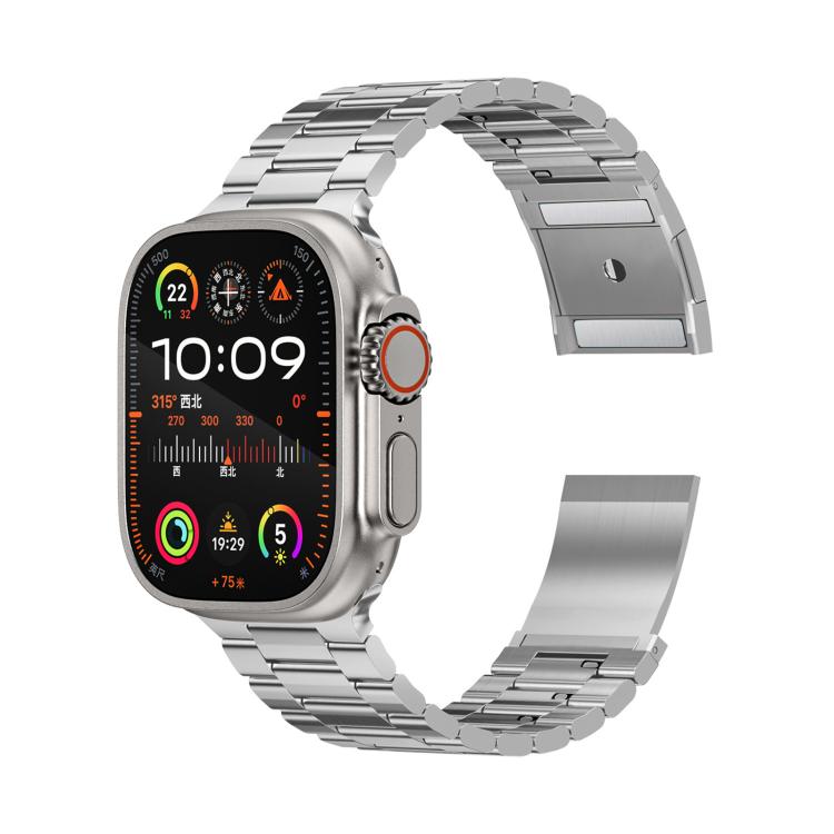 鈦合金錶帶 三珠磁扣 適用於 Apple Watch 46mm / 49mm / 45mm / 44mm，適用於 Apple Watch 42mm / 41mm / 40mm / 38mm