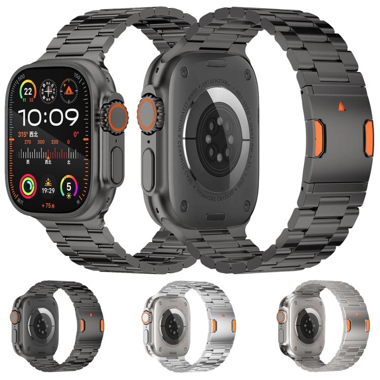 鈦合金錶帶 三珠磁扣 適用於 Apple Watch 46mm / 49mm / 45mm / 44mm，適用於 Apple Watch 42mm / 41mm / 40mm / 38mm