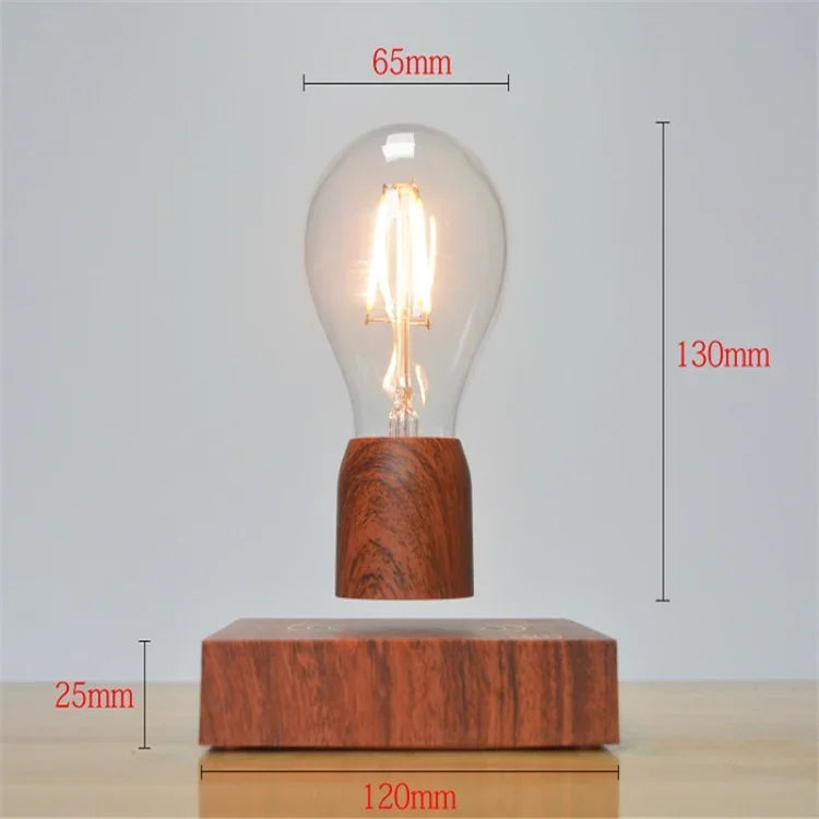 復古磁浮燈泡 木色底座 LED 家居裝飾燈