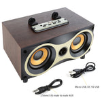 X6 便攜木質無線喇叭 低音炮立體聲藍牙喇叭 收音機 FM 桌面用，黑色木質