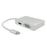 USB C 轉 HDMI VGA USB 集線器轉接器，5合1 USB 3.1 轉換器，適用 MacBook、ChromeBook Pixel、華為 MateBook，HDMI+VGA+3個USB3.0 轉 Type-C