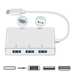 USB C 轉 HDMI VGA USB 集線器轉接器，5合1 USB 3.1 轉換器，適用 MacBook、ChromeBook Pixel、華為 MateBook，HDMI+VGA+3個USB3.0 轉 Type-C