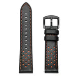 適用於 Samsung Galaxy Watch Active 22mm 皮革孔眼運動錶帶
