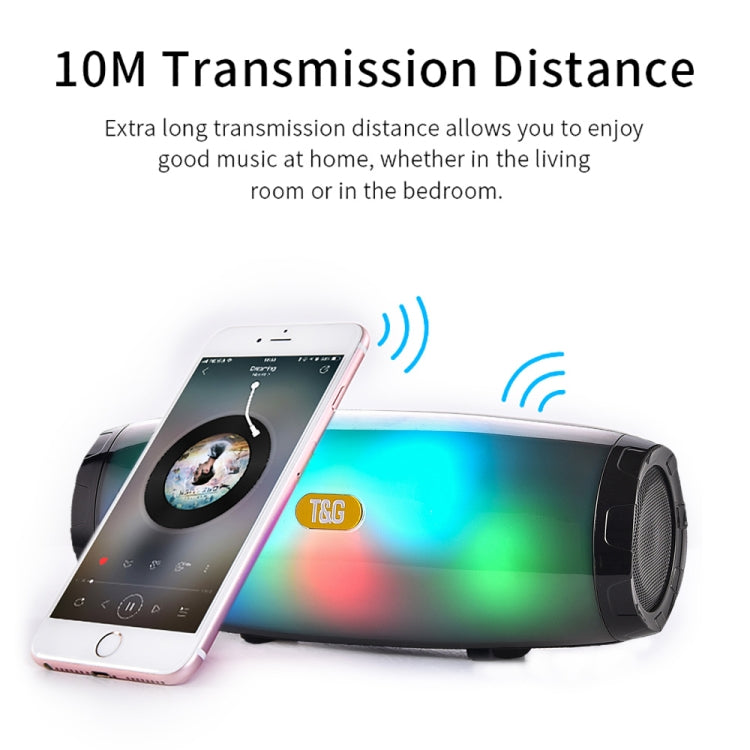 T&G TG165 5W*2 便攜無線喇叭，帶跳舞 LED 閃光燈，Mp3 AUX USB FM 收音機立體聲低音喇叭