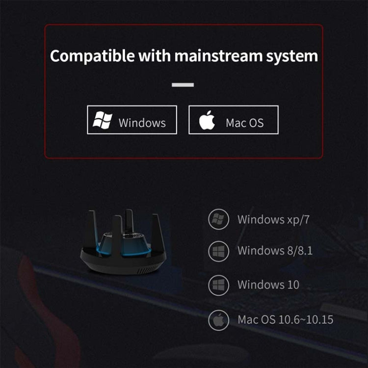 Comfast CF-958AC高功率PA WiFi適配器 1900Mbps千兆電競網卡 2.4Ghz+5.8Ghz USB 3.0 PC網路接收器