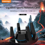 Comfast CF-958AC高功率PA WiFi適配器 1900Mbps千兆電競網卡 2.4Ghz+5.8Ghz USB 3.0 PC網路接收器