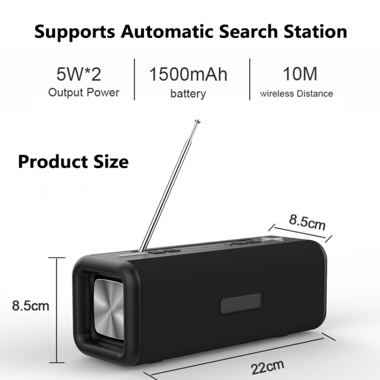 T9 無線藍牙 4.2 喇叭，10W 便攜音箱，FM 數位收音機，3D 環繞立體聲，支援免提通話、TF 及 AUX