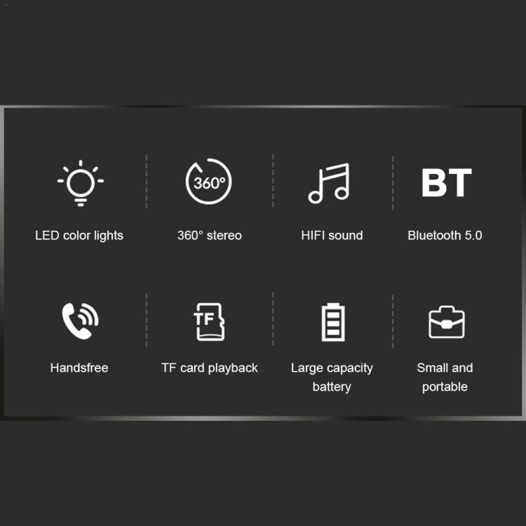 C7 藍牙 5.0 喇叭，透明 LED 發光低音炮，TWS 6D 環繞 HIFI 立體聲酷炫音響，C7
