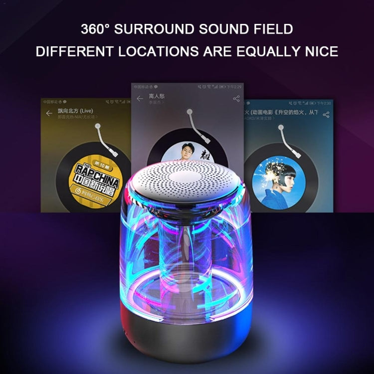 C7 藍牙 5.0 喇叭，透明 LED 發光低音炮，TWS 6D 環繞 HIFI 立體聲酷炫音響，C7