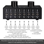 B027 6輸入2輸出或2輸入6輸出音頻信號源選擇切換器3.5毫米接口