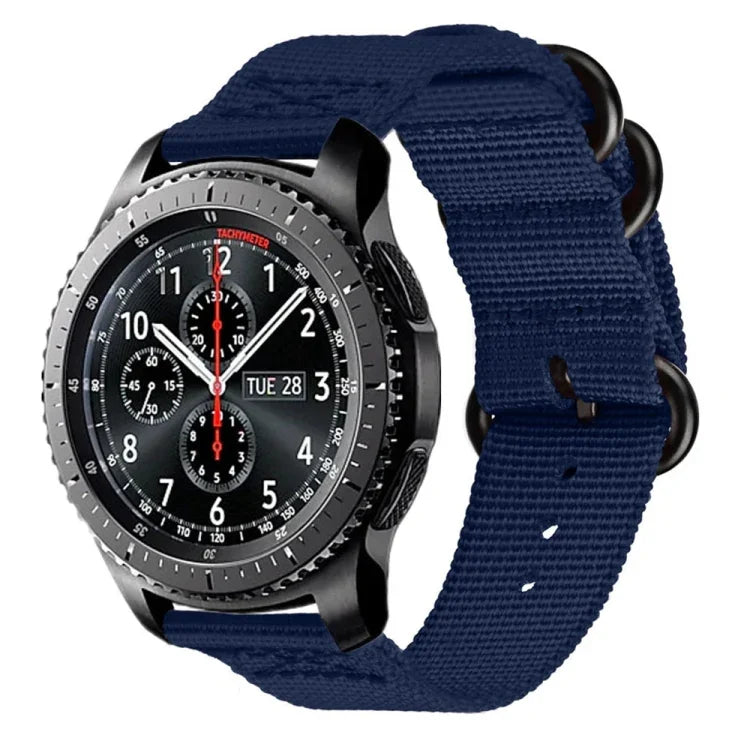 適用於 Samsung Galaxy Watch Active 22mm / S3 尼龍三環錶帶，適用於 Samsung Galaxy Watch Active 2 22mm / Gear S3