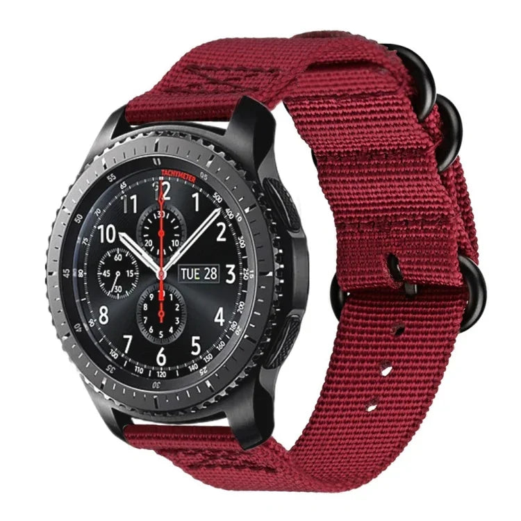適用於 Samsung Galaxy Watch Active 22mm / S3 尼龍三環錶帶，適用於 Samsung Galaxy Watch Active 2 22mm / Gear S3