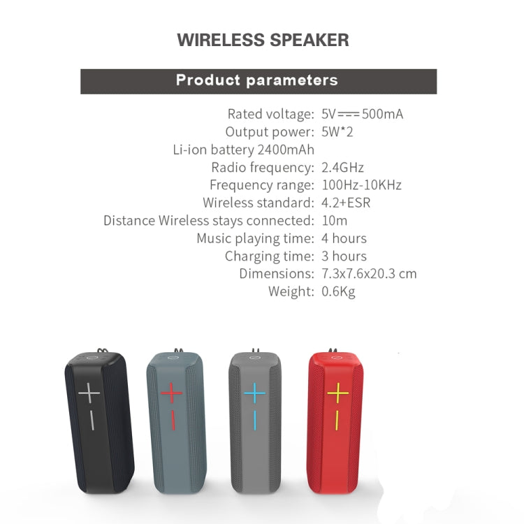 P15 10W 便攜藍牙喇叭戶外揚聲器音響系統立體聲，支援TF&FM