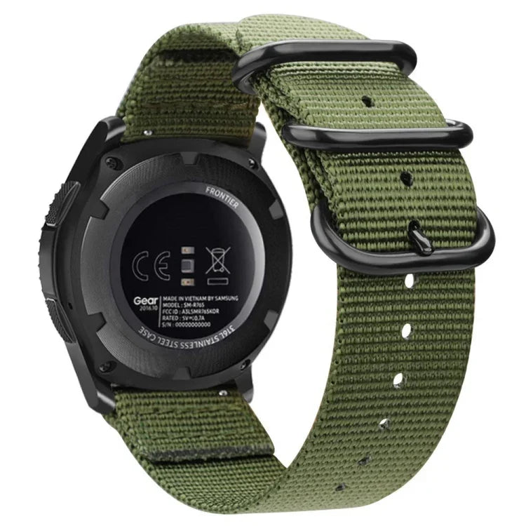 適用於 Samsung Galaxy Watch Active 18mm S3 尼龍三環錶帶，適用於 Samsung Galaxy Watch Active 2 18mm / Gear S3