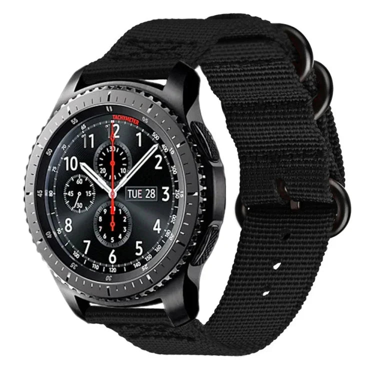適用於 Samsung Galaxy Watch Active 18mm S3 尼龍三環錶帶，適用於 Samsung Galaxy Watch Active 2 18mm / Gear S3