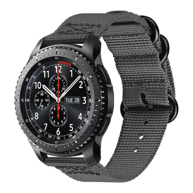 適用於 Samsung Galaxy Watch Active 18mm S3 尼龍三環錶帶，適用於 Samsung Galaxy Watch Active 2 18mm / Gear S3