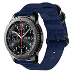 適用於 Samsung Galaxy Watch Active 18mm S3 尼龍三環錶帶，適用於 Samsung Galaxy Watch Active 2 18mm / Gear S3