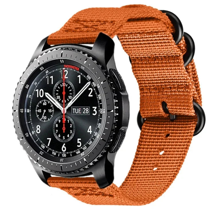 適用於 Samsung Galaxy Watch Active 18mm S3 尼龍三環錶帶，適用於 Samsung Galaxy Watch Active 2 18mm / Gear S3