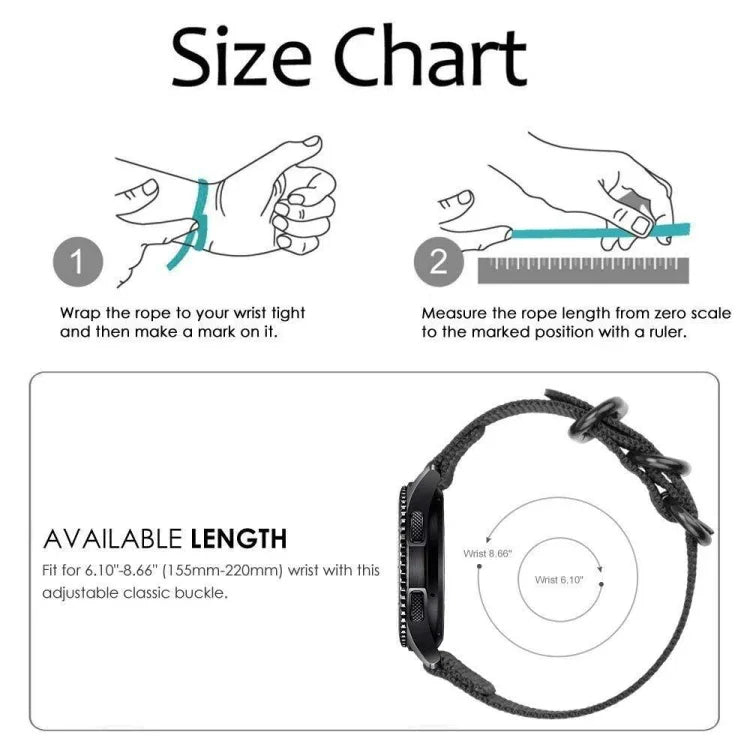 適用於 Samsung Galaxy Watch Active 18mm S3 尼龍三環錶帶，適用於 Samsung Galaxy Watch Active 2 18mm / Gear S3