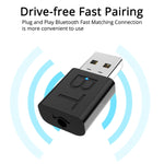 BT005 5.0 USB 藍牙接收器揚聲器擴大器 AUX 音頻車用無線立體聲藍牙棒轉接器