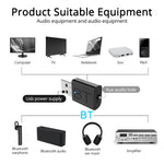 BT005 5.0 USB 藍牙接收器揚聲器擴大器 AUX 音頻車用無線立體聲藍牙棒轉接器