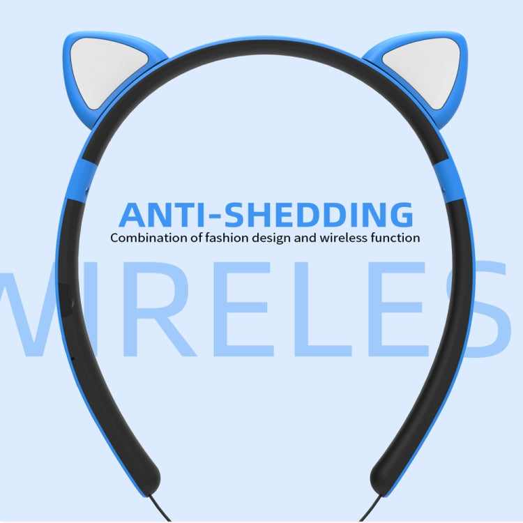 ZW29 貓耳立體聲 HIFI 時尚戶外便攜運動無線藍牙耳機 附麥克風與 LED 燈光